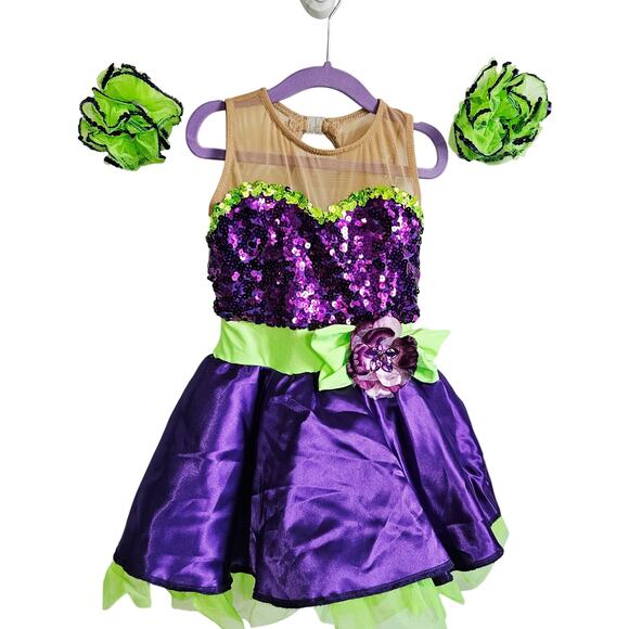 A Wish Come True 6X/7 Dance Costume Sequin Purple Princess Dress Up Halloween - Picture 5 of 7